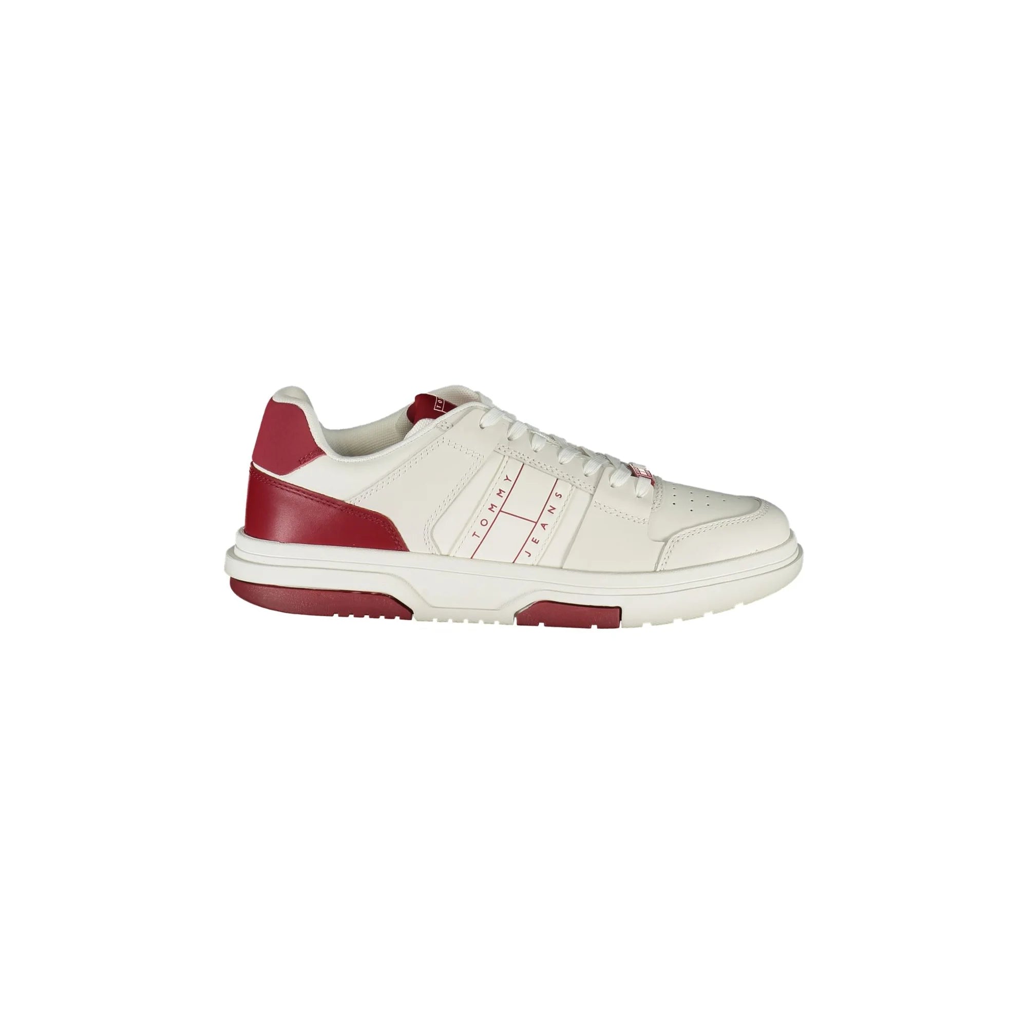 TOMMY HILFIGER Scarpe Sneakers Uomo Rosse con Dettagli a Contrasto e Plantare Removibile Rosso - foto prodotto